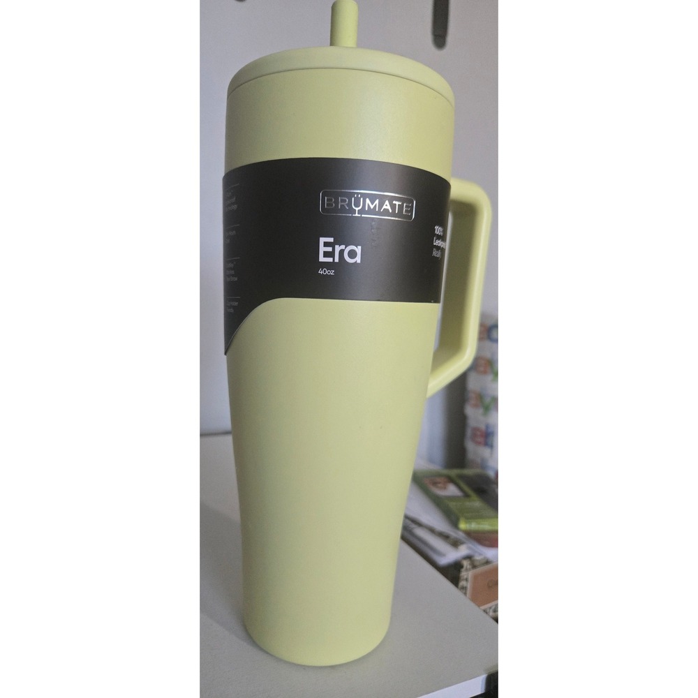 BruMate Era 40oz Tumbler Lime Green Leakproof Insulated Straw Mug BWERA40PPR-EA